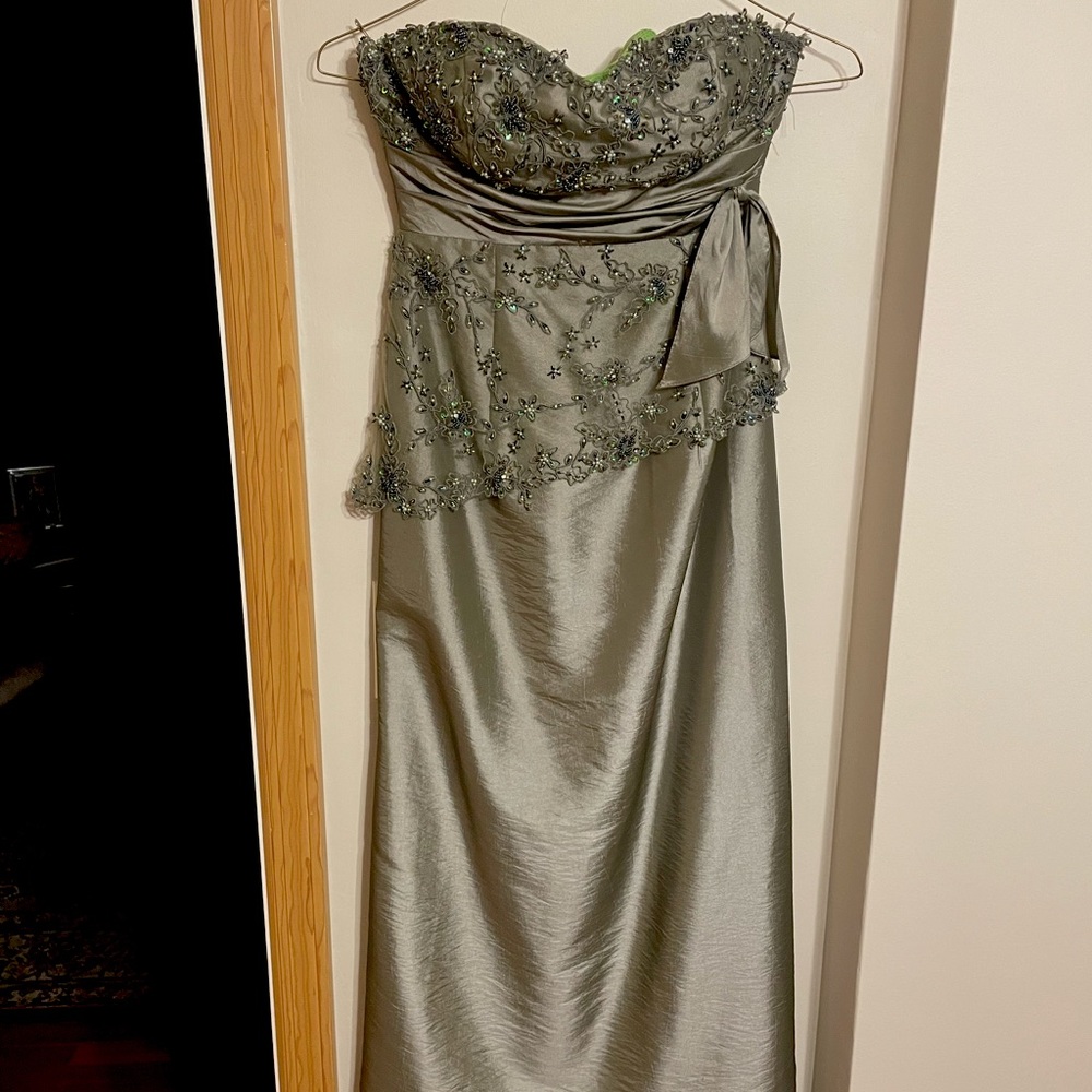 Cameron Blake Mother of the Bride-beaded w sequins, Small petite S8 Sage green -